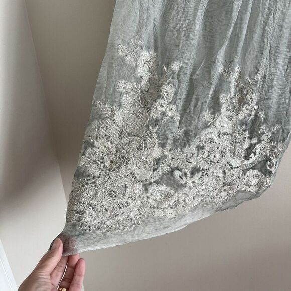 Soft Surroundings Sopfia Silk Embroidered Tunic L Festival Fairy Grunge Whimsy - Picture 8 of 9